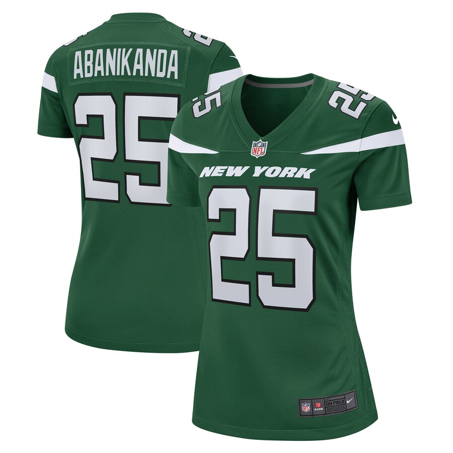 Women's New York Jets Israel Abanikanda Nike Gotham Green  Game Jersey - Jersey