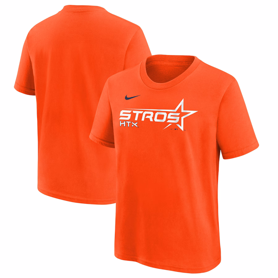 Youth Houston Astros Nike Orange 2025 City Connect Wordmark T-Shirt - Jersey