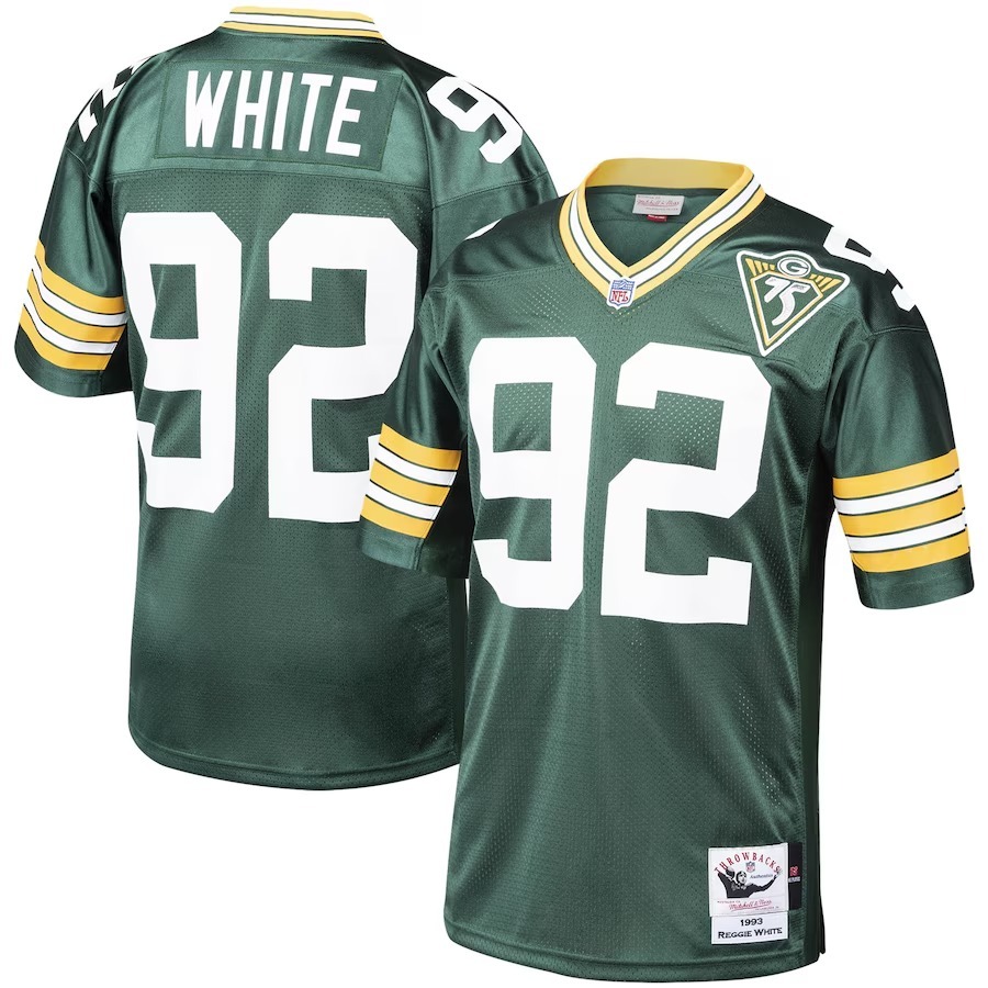 Men's Green Bay Packers 1993 Reggie White Mitchell & Ness Green Authentic Throwback Retired Player Jersey - Jersey