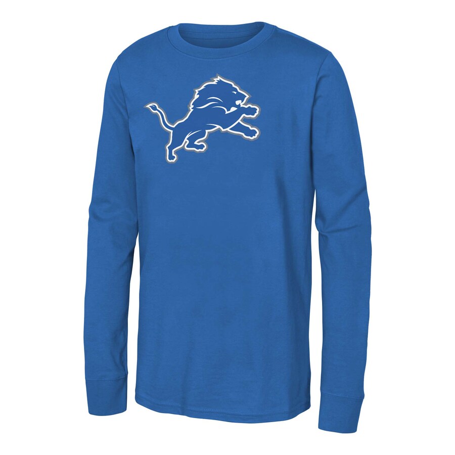 Youth Detroit Lions Blue Primary Logo Long Sleeve T-Shirt - Jersey