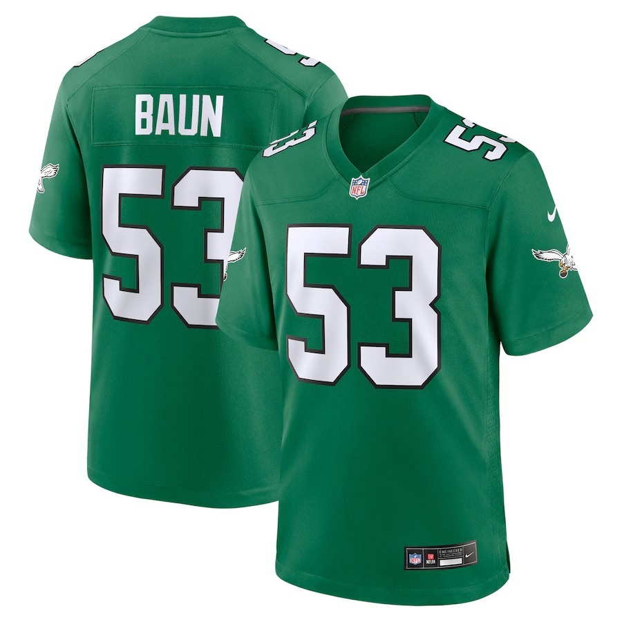 Men's Philadelphia Eagles Zack Baun Nike Kelly Green Alternate Game Jersey - Jersey