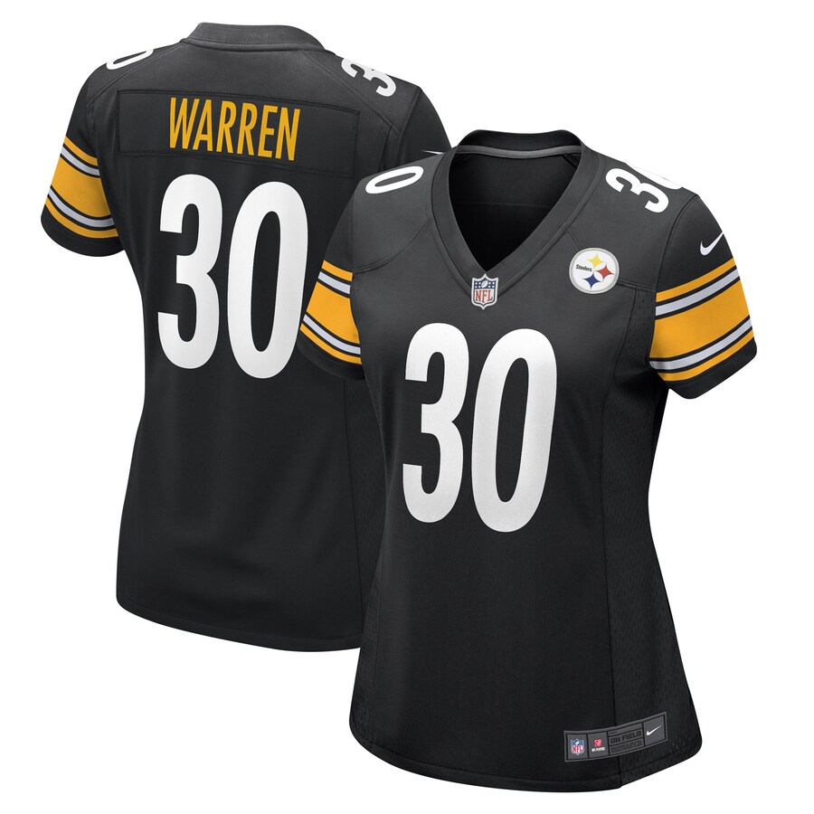 Women's Pittsburgh Steelers Jaylen Warren Nike Black Game Player Jersey - Jersey