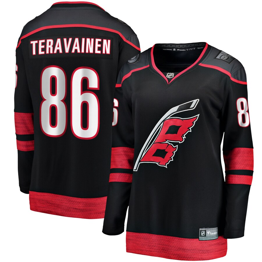 Women's Carolina Hurricanes Teuvo Teravainen Fanatics Branded Black Home Breakaway Player Jersey - Jersey