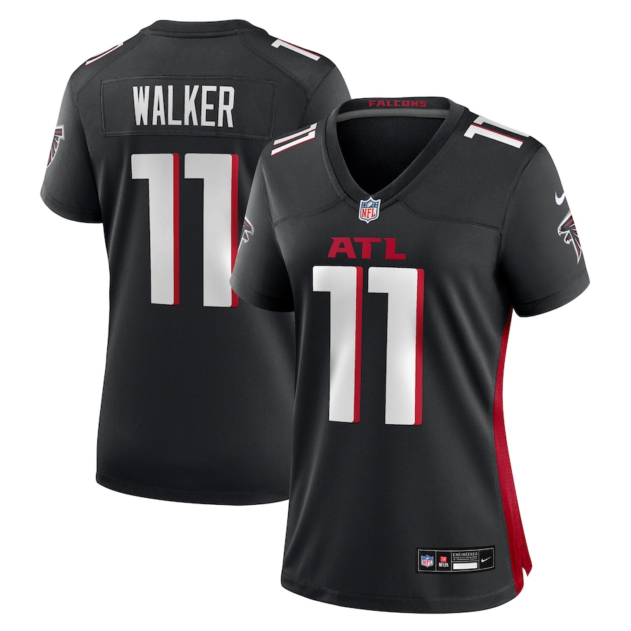 Women's Atlanta Falcons Jalon Walker Nike Black Team Game Jersey - Jersey