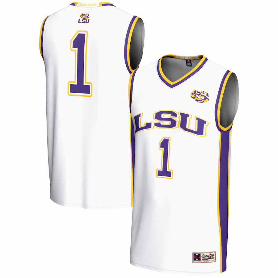Youth GameDay Greats White #1 LSU Tigers Lightweight Basketball Jersey - Jersey