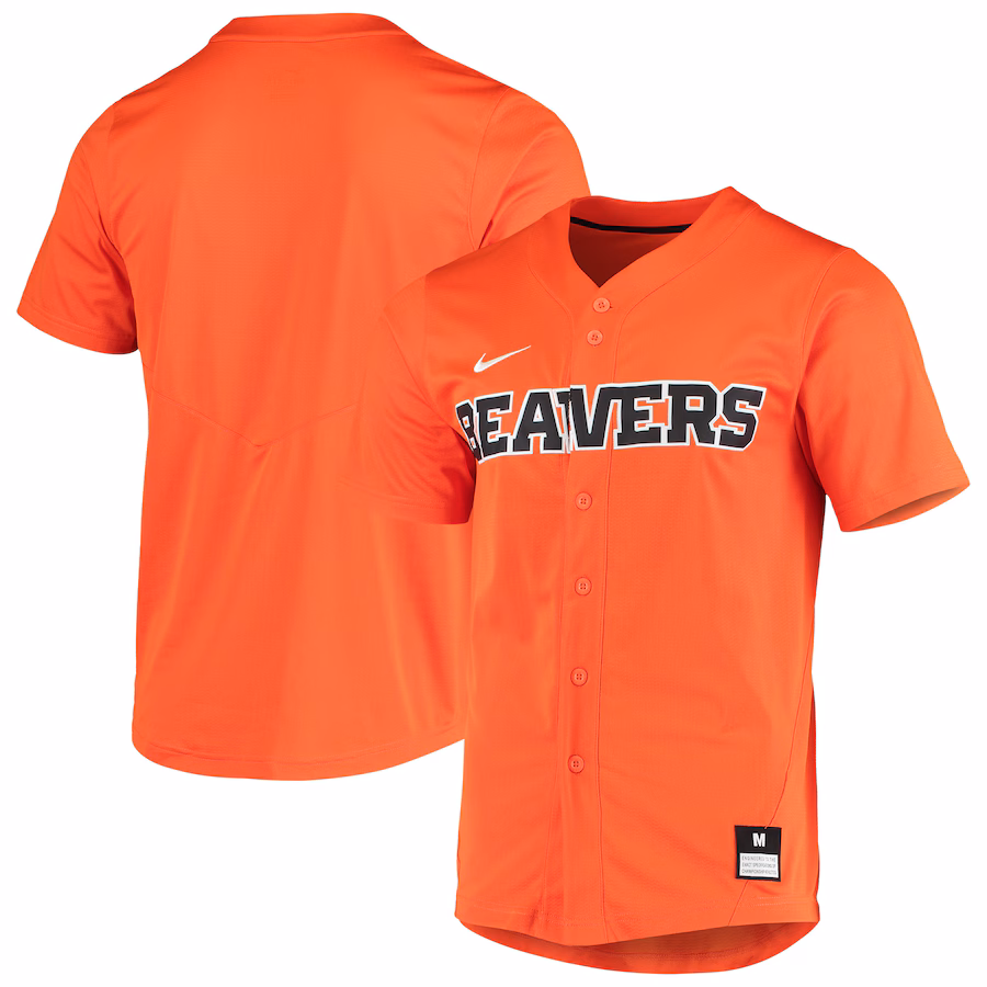 Men's Nike Orange Oregon State Beavers Vapor Untouchable Elite Replica Full-Button Baseball Jersey - Jersey