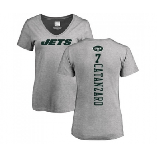 Football Women's New York Jets #7 Chandler Catanzaro Ash Backer T-Shirt - Jersey