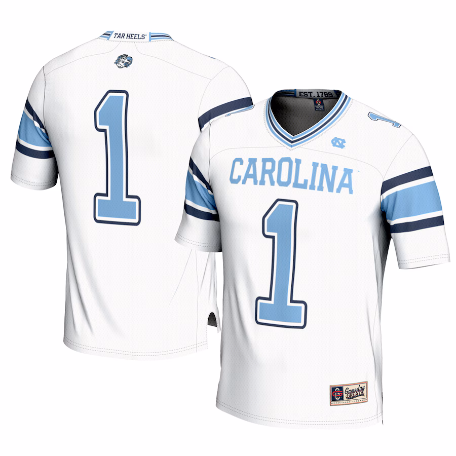 Youth  GameDay Greats White  North Carolina Tar Heels #1 Football Jersey - Jersey