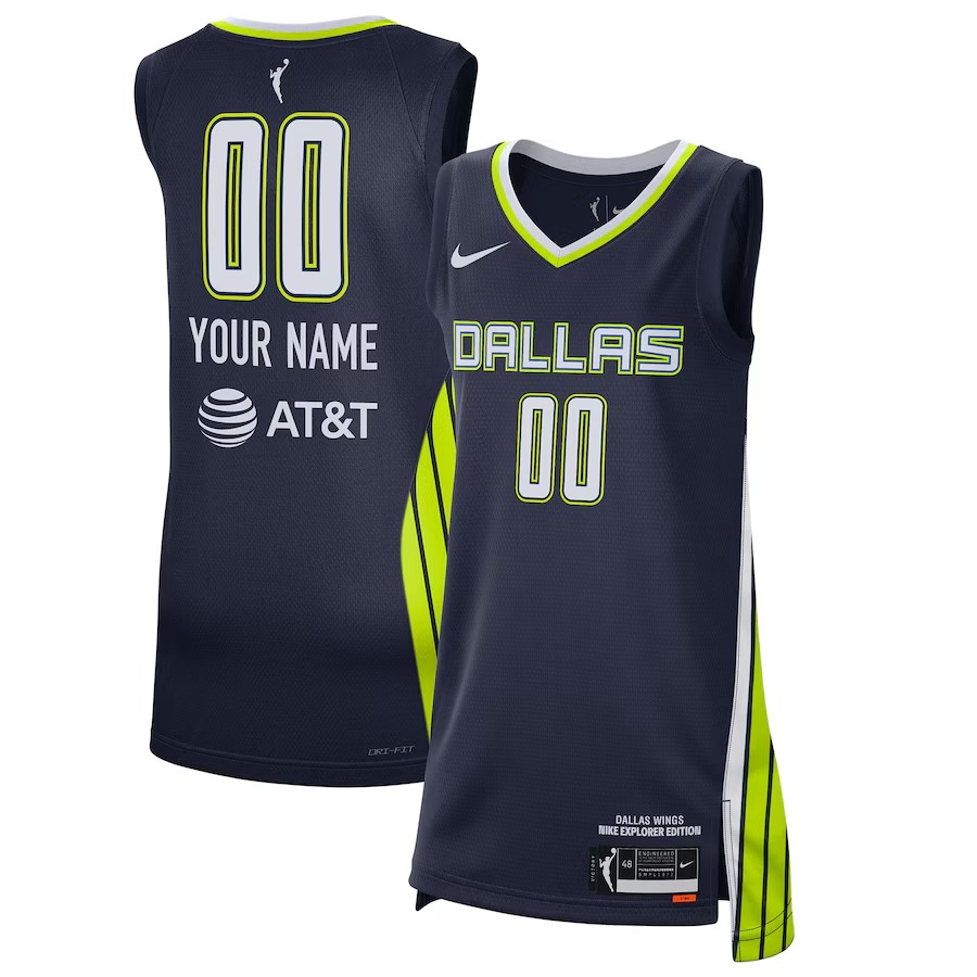 Unisex Dallas Wings Nike Navy 2021 Explorer Edition Victory Custom Jersey - Jersey