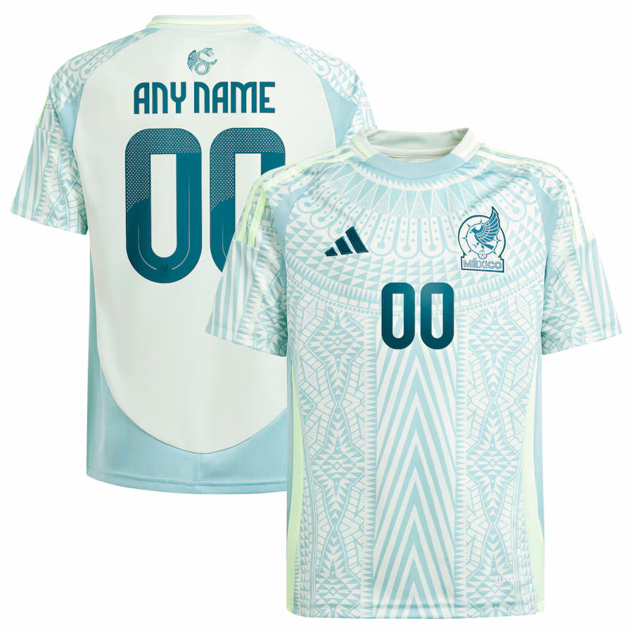 Youth Mexico National Team  adidas Green 2024 Away Replica Custom Jersey - Jersey