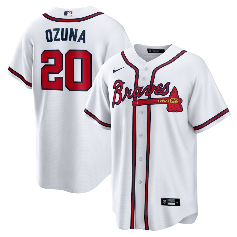 Men's Atlanta Braves Marcell Ozuna Nike White Home Replica Jersey - Jersey