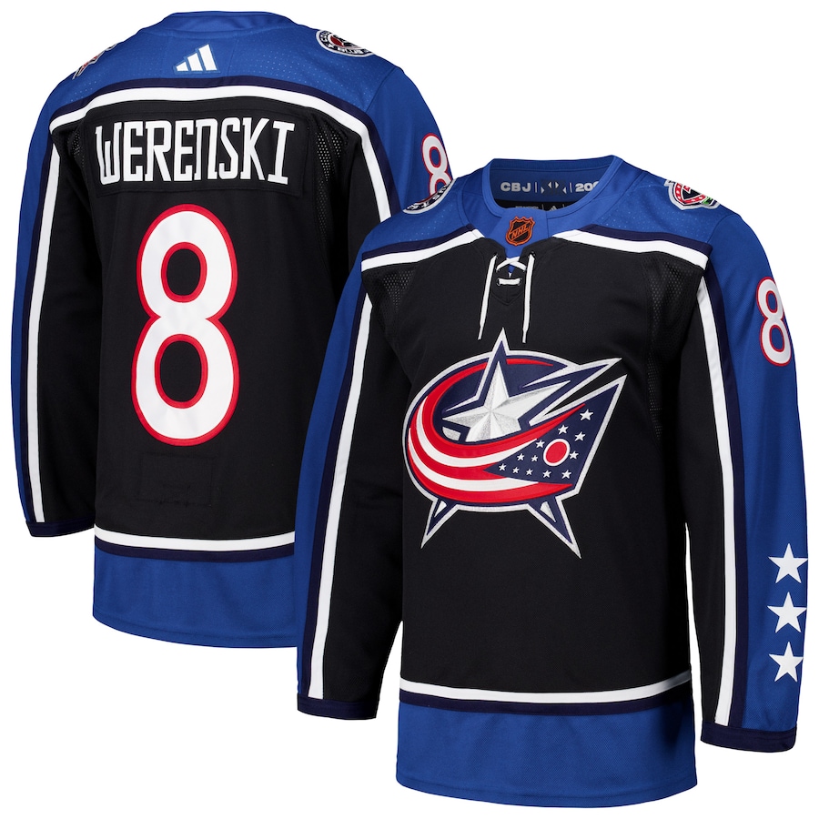 Men's Columbus Blue Jackets Zach Werenski adidas Black Reverse Retro 2.0 Authentic Player Jersey - Jersey