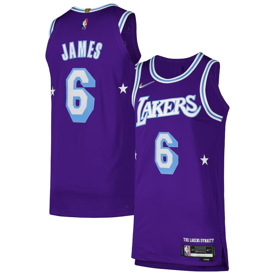 Men's Los Angeles Lakers LeBron James Nike Purple Authentic Player Jersey - City Edition - Jersey