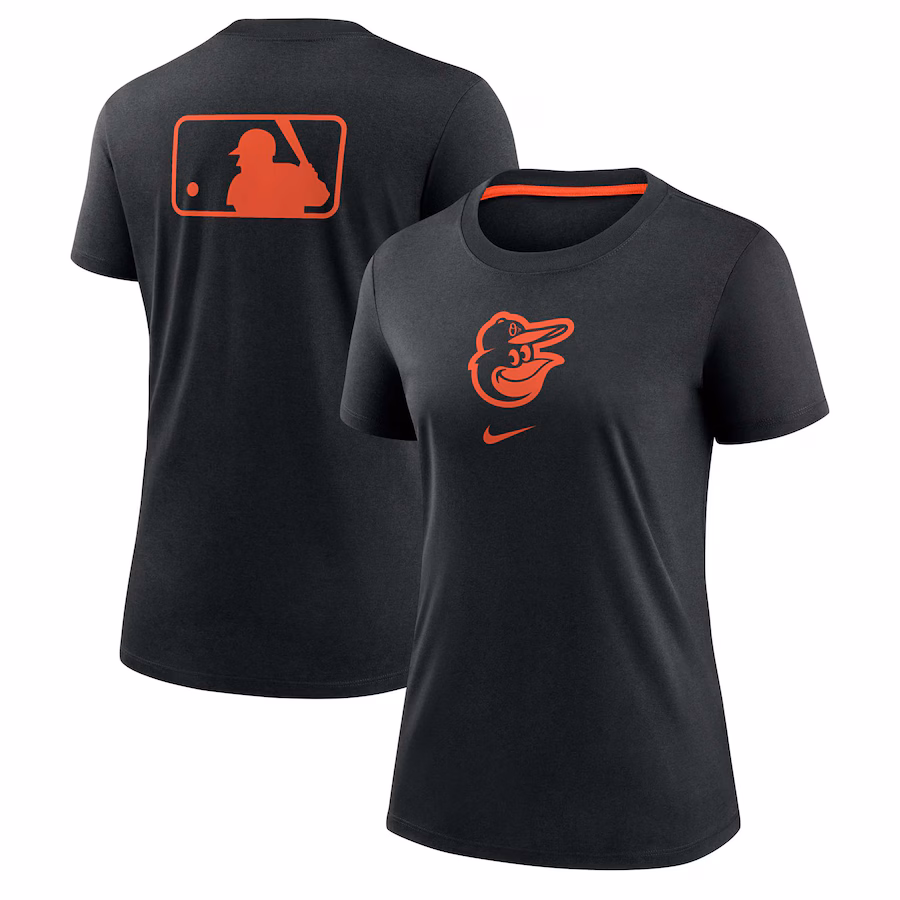 Women's Baltimore Orioles Nike Black Authentic Collection Early Work Tri-Blend T-Shirt - Jersey