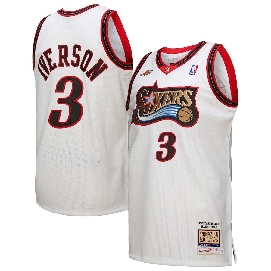 Men's Philadelphia 76ers Allen Iverson Mitchell & Ness White 2000 NBA All-Star Game Authentic Jersey - Jersey