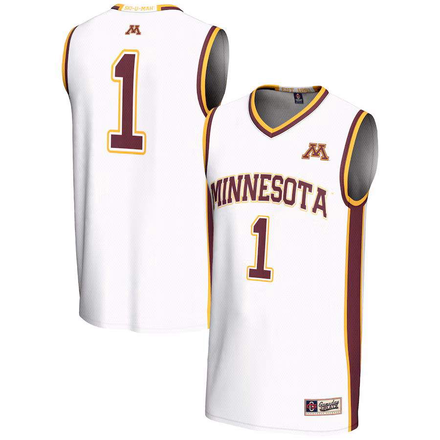 Male GameDay Greats #1  White Minnesota Golden Gophers  Lightweight Basketball Jersey - Jersey