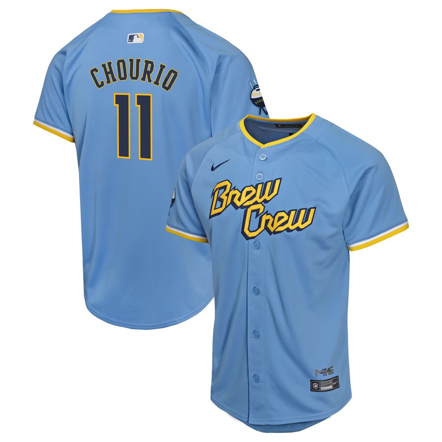 Youth Milwaukee Brewers Jackson Chourio Nike Powder Blue City Connect Limited Player Jersey - Jersey