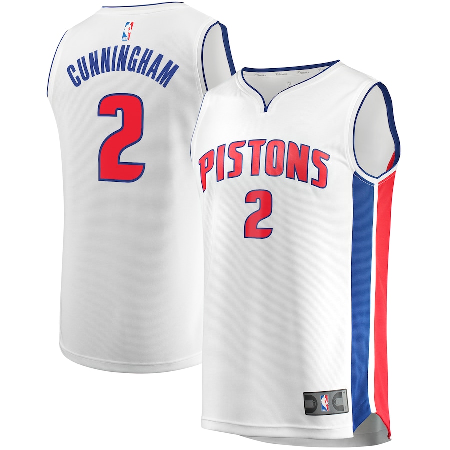 Men's Detroit Pistons Cade Cunningham Fanatics White Fast Break Replica Jersey - Association Edition - Jersey