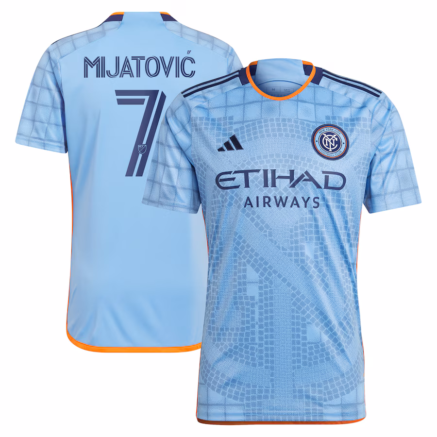 Men's New York City FC Jovan Mijatović adidas Light Blue 2024 The Interboro Kit Replica Player Jersey - Jersey
