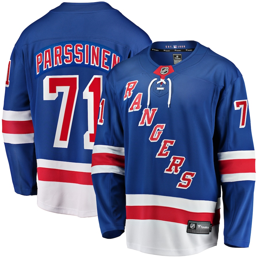 Men's New York Rangers Juuso Parssinen Fanatics Blue Home Breakaway Jersey - Jersey
