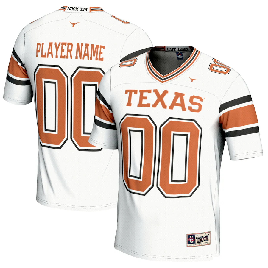 Texas Longhorns GameDay Greats Youth NIL Pick-A-Player Football Fashion Jersey - White - Jersey