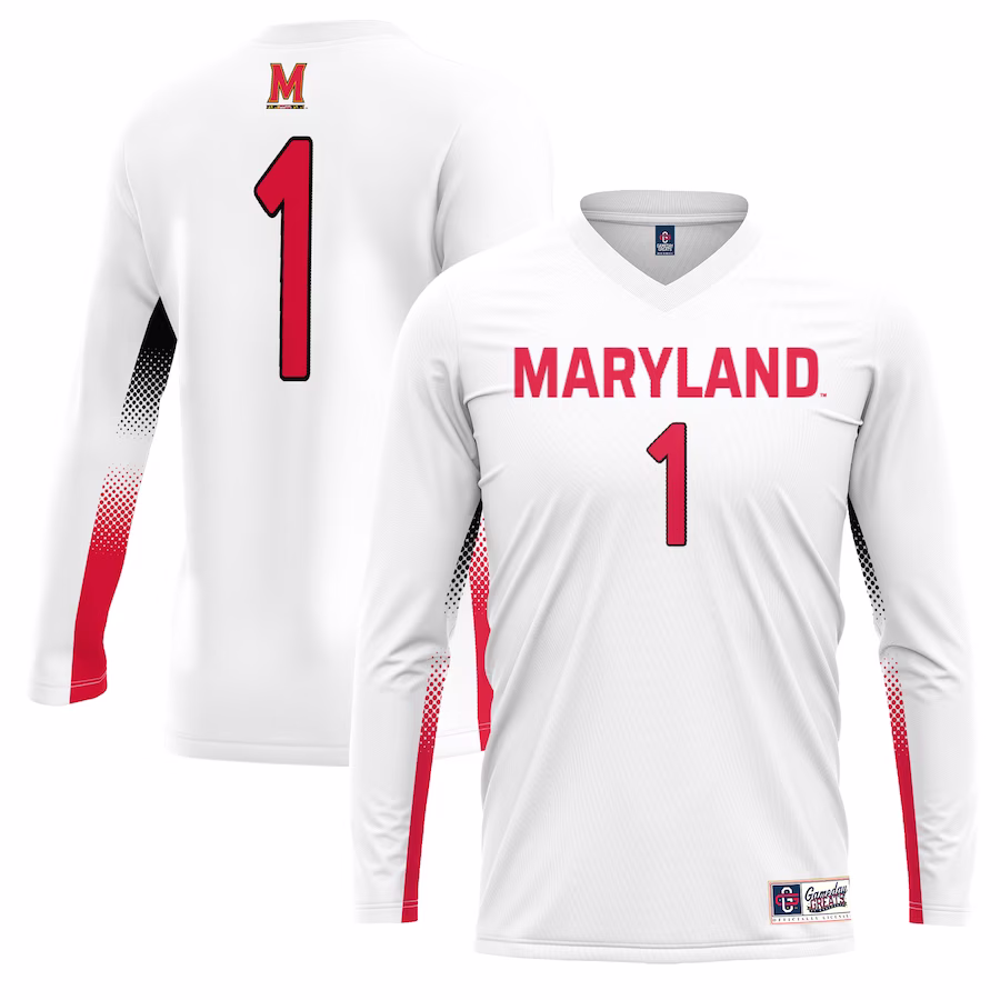 #1 Maryland Terrapins GameDay Greats Youth Lightweight Women's Volleyball Jersey - White - Jersey