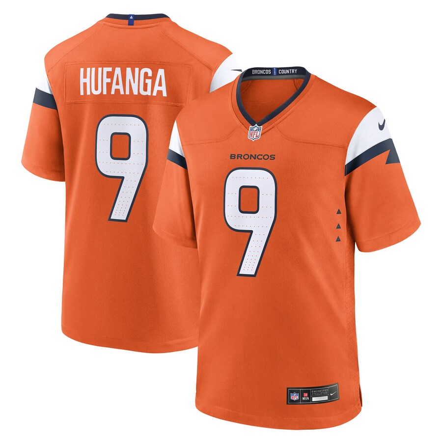 Men's Denver Broncos Talanoa Hufanga Nike Orange Team Game Jersey - Jersey