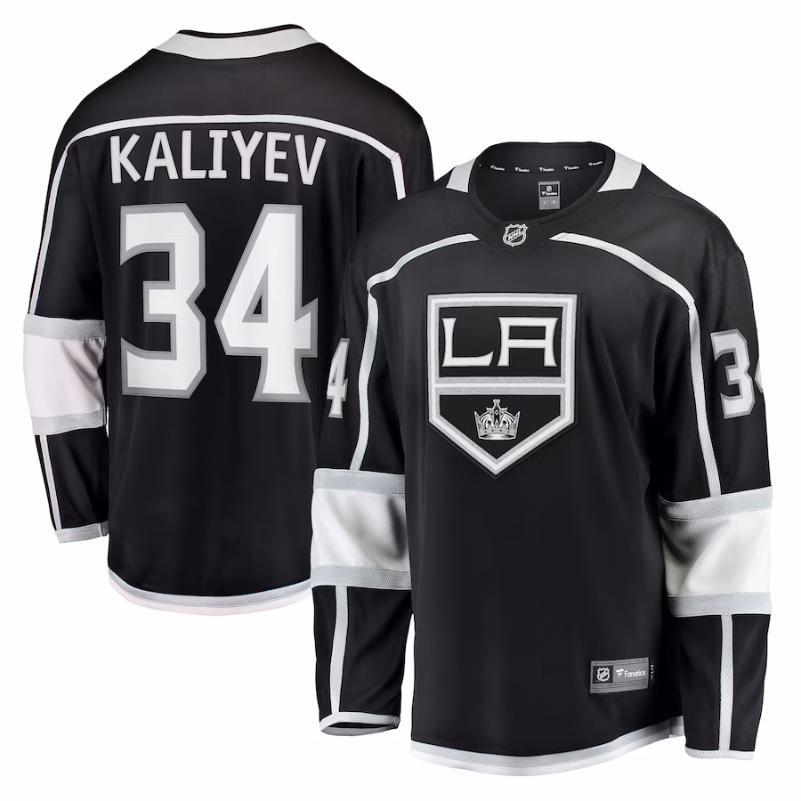 Men's Los Angeles Kings Arthur Kaliyev Fanatics Black Home Breakaway Player Jersey - Jersey
