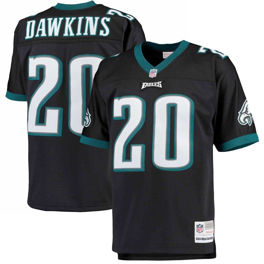Men's Philadelphia Eagles Brian Dawkins Mitchell & Ness Black Big & Tall 2004 Retired Player Replica Jersey - Jersey