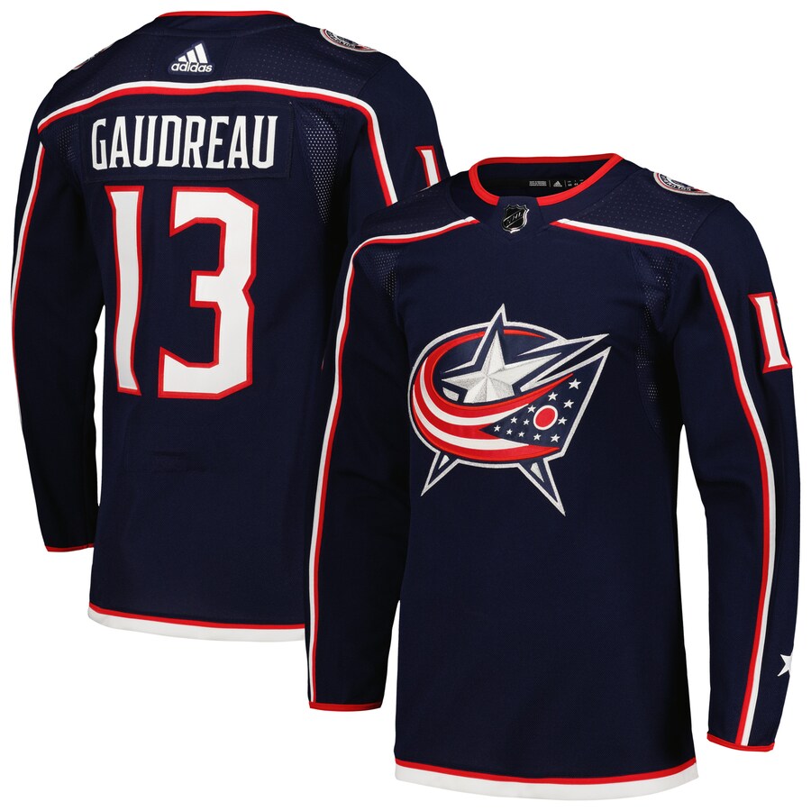 Men's Columbus Blue Jackets Johnny Gaudreau adidas Navy Home Primegreen Authentic Pro Player Jersey - Jersey