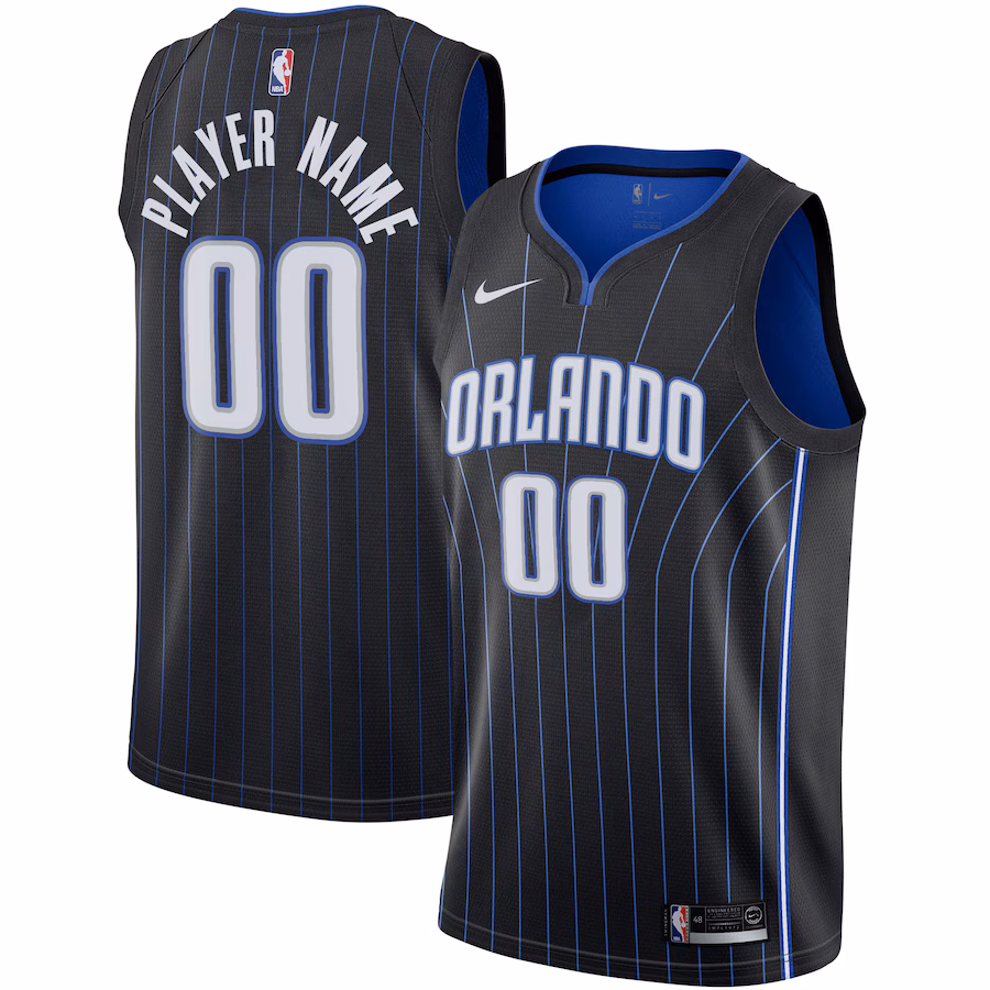 Men's Orlando Magic Nike Black 2020/21 Swingman Custom Jersey - Icon Edition - Jersey