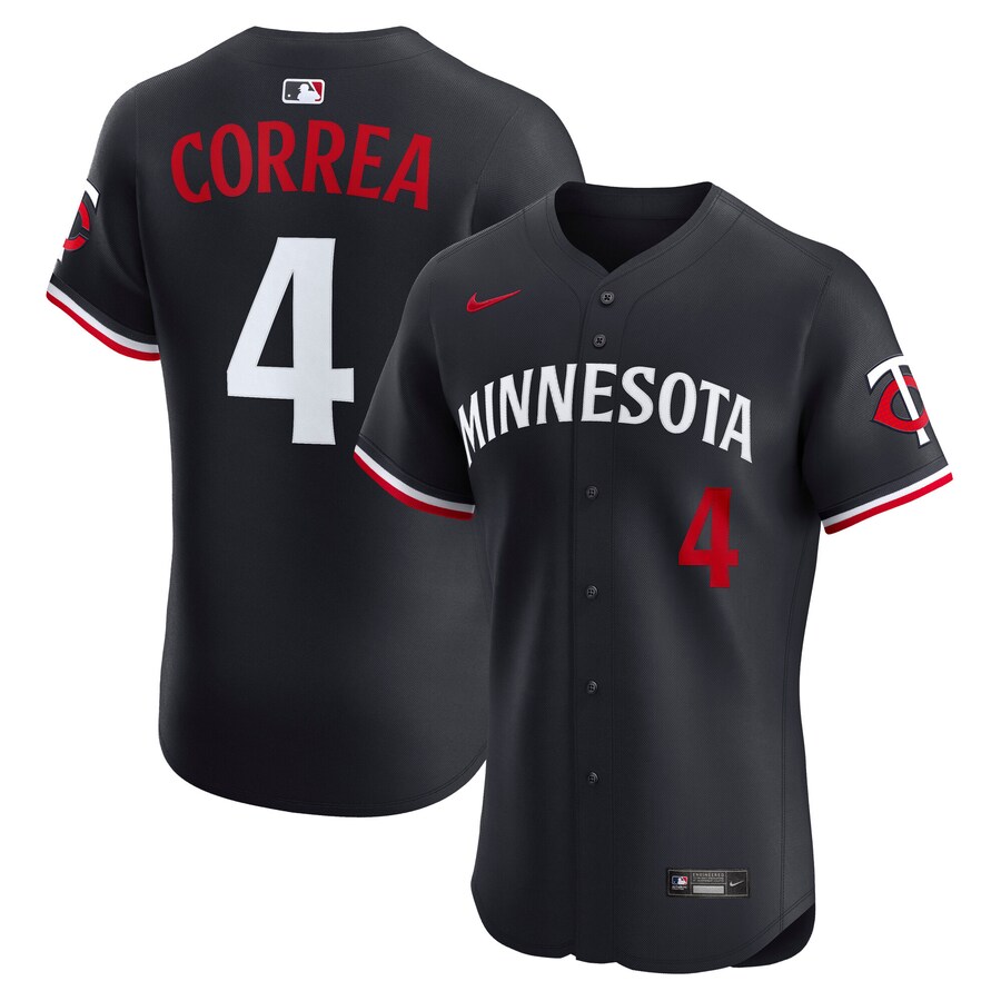 Men's Minnesota Twins Carlos Correa Nike Navy Alternate 2 Elite Jersey - Jersey