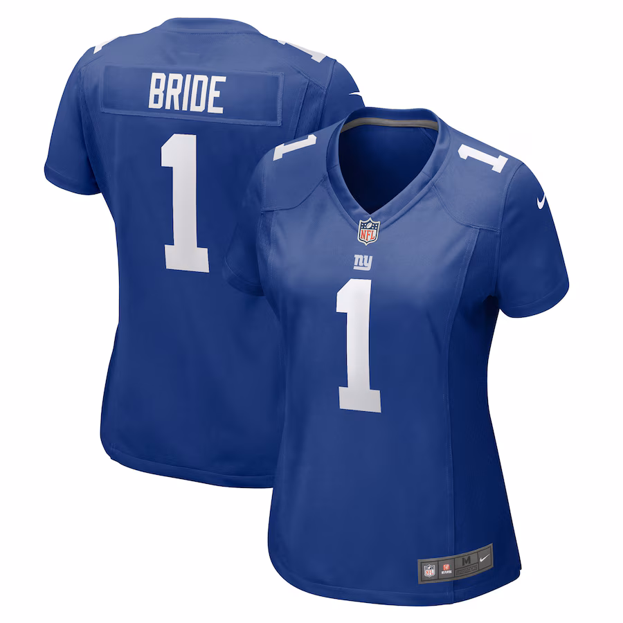 Women's New York Giants Number 1 Bride Nike Royal Game Jersey - Jersey