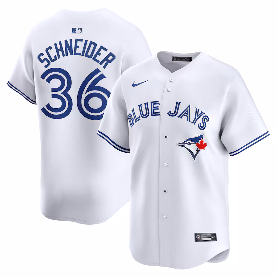 Men's Toronto Blue Jays Davis Schneider Nike White Home Limited Player Jersey - Jersey