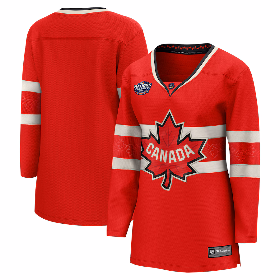 Women's Canada Fanatics Red 2025 4 Nations Face-Off Breakaway Jersey - Jersey