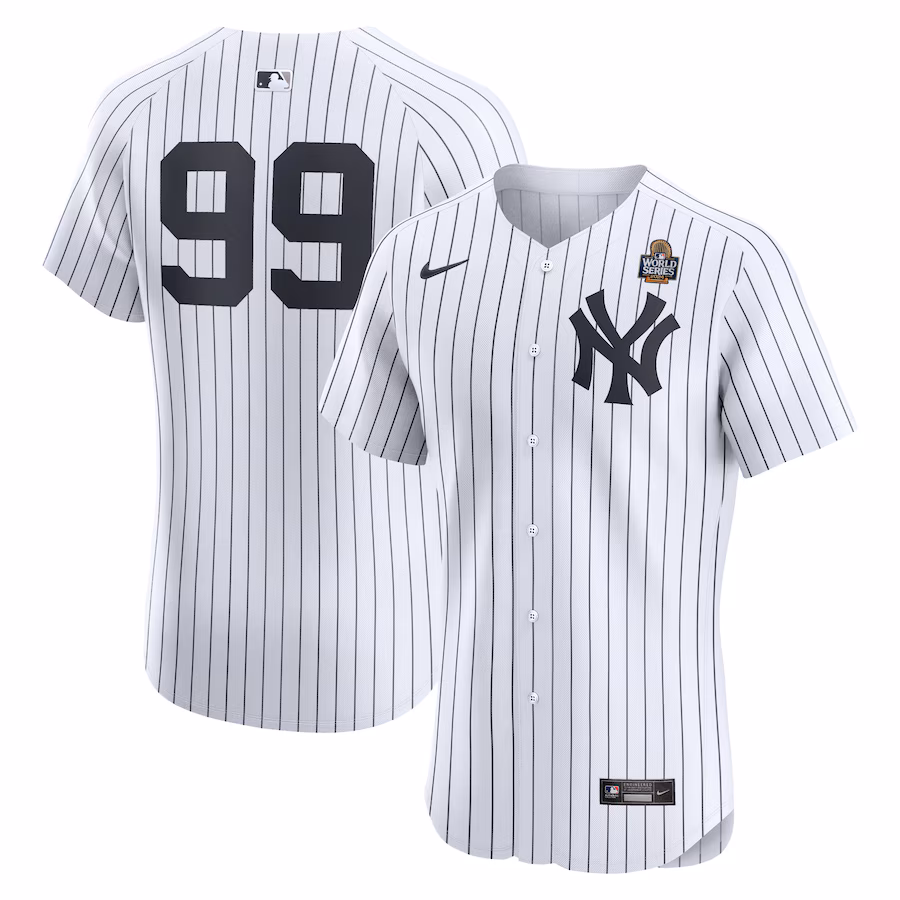 Men's New York Yankees Aaron Judge Nike White 2024 World Series Home Elite Player Jersey - Jersey