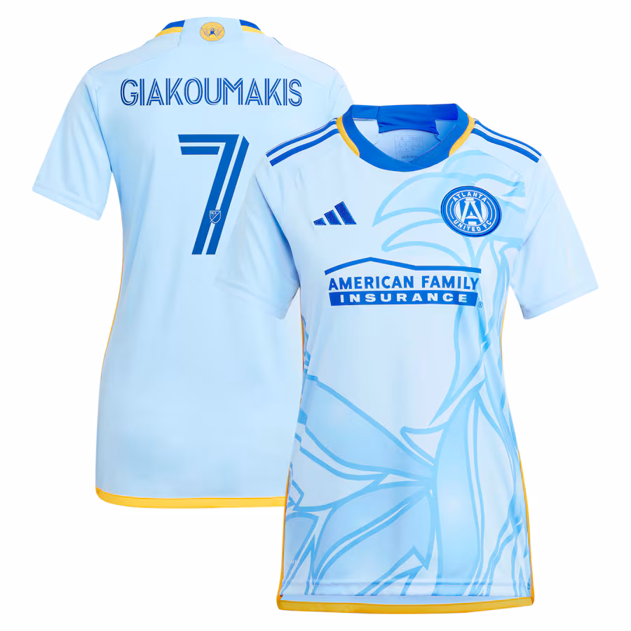 Women's Atlanta United FC Giorgos Giakoumakis adidas Light Blue 2024 The Resurgens Kit Replica Player Jersey - Jersey