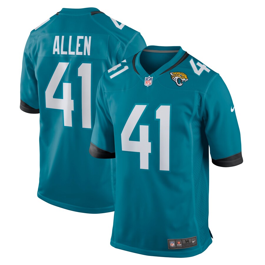 Men's Jacksonville Jaguars Josh Allen Nike Teal Game Jersey - Jersey