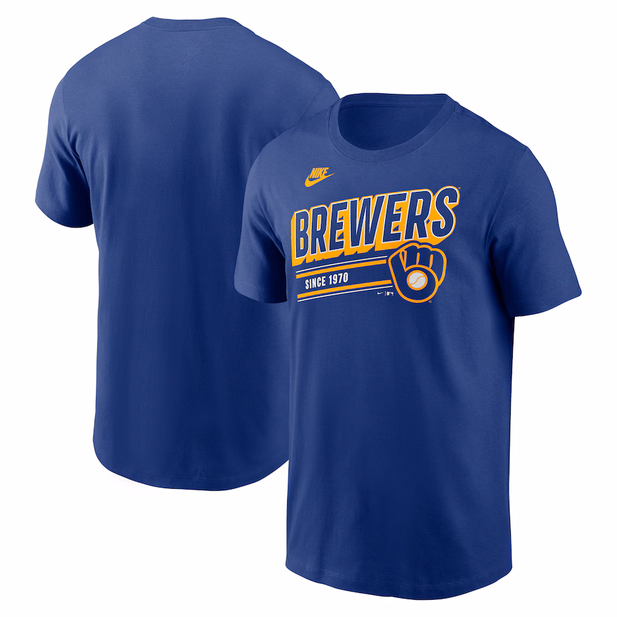 Men's Milwaukee Brewers Nike Royal Cooperstown Collection Retro T-Shirt - Jersey