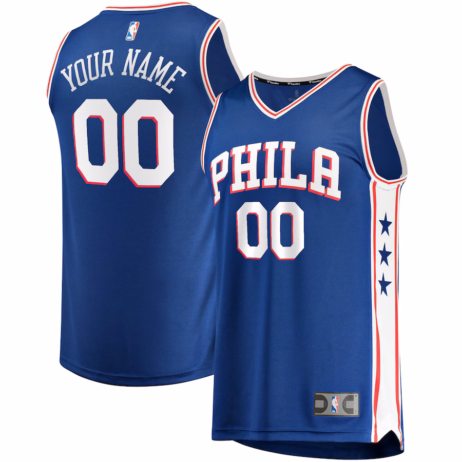 Youth Philadelphia 76ers Fanatics Royal Fast Break Custom Replica Jersey - Icon Edition - Jersey