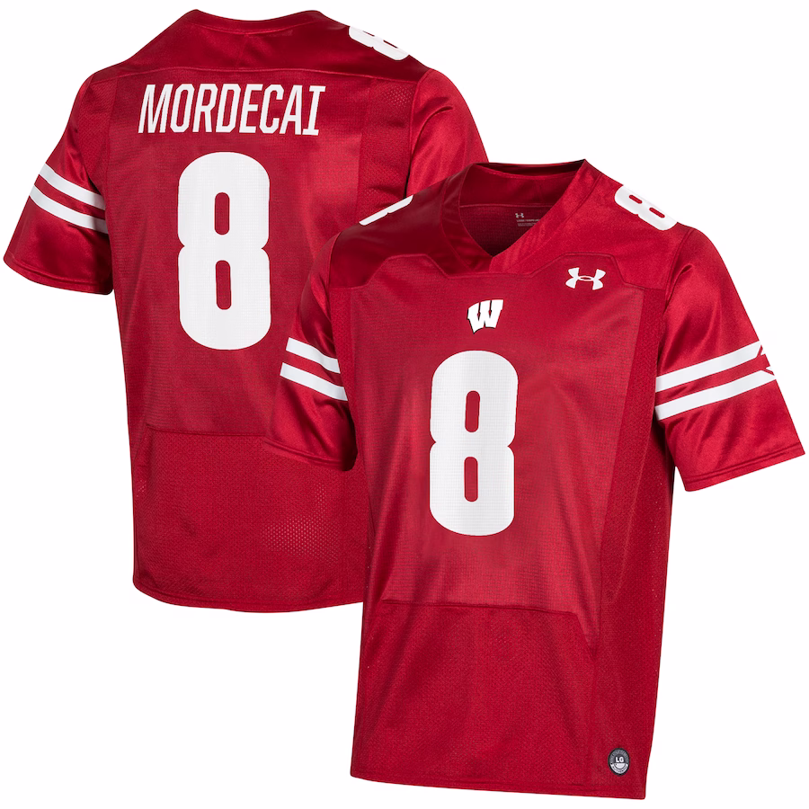 Tanner Mordecai Wisconsin Badgers Under Armour Player Game Jersey - Red - Jersey
