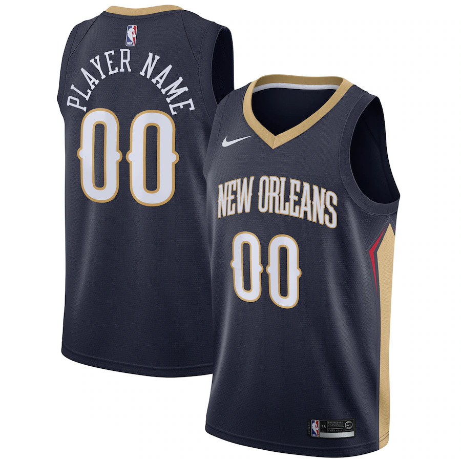 Men's New Orleans Pelicans Nike Navy Swingman Custom Jersey - Icon Edition - Jersey