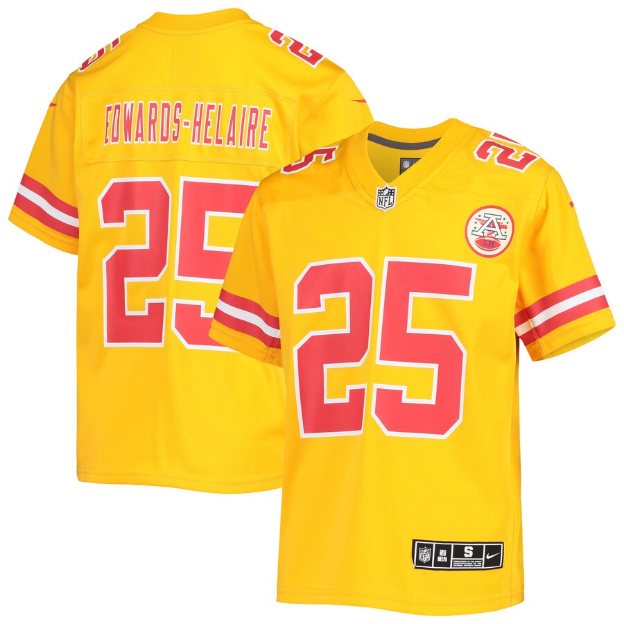 Youth Kansas City Chiefs Clyde Edwards-Helaire Nike Gold Inverted Team Game Jersey - Jersey