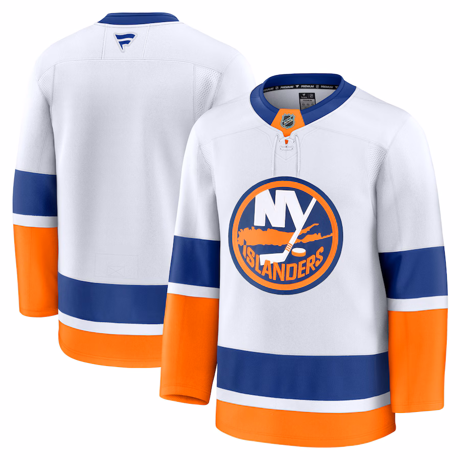 Men's New York Islanders Fanatics White Away Premium Jersey - Jersey