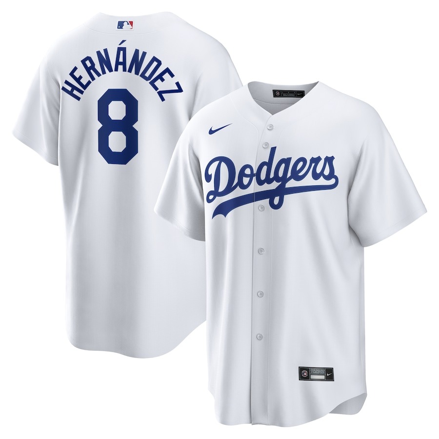 Men's Los Angeles Dodgers Enrique Hernandez Nike White Home Replica Player Jersey - Jersey