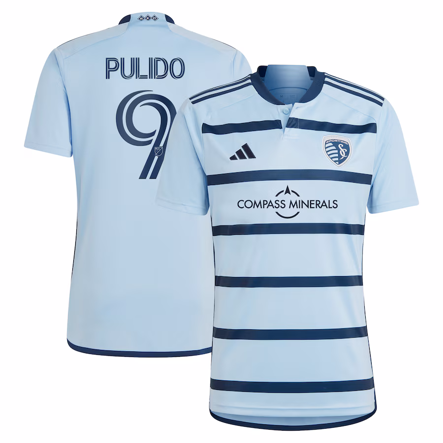 Men's Sporting Kansas City Alan Pulido adidas Light Blue 2023 Hoops 4.0 Replica Player Jersey - Jersey