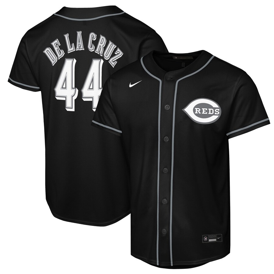 Youth Cincinnati Reds Elly De La Cruz Nike Black Lights Out Replica Player Jersey - Jersey
