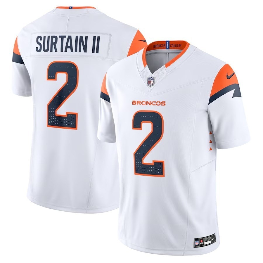 Men's Denver Broncos Patrick Surtain II Nike White Mile High Collection Vapor F.U.S.E. Limited Jersey - Jersey