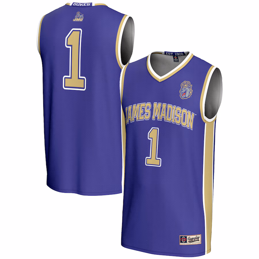 Men's GameDay Greats #1  Purple James Madison Dukes  Lightweight Basketball Jersey - Jersey