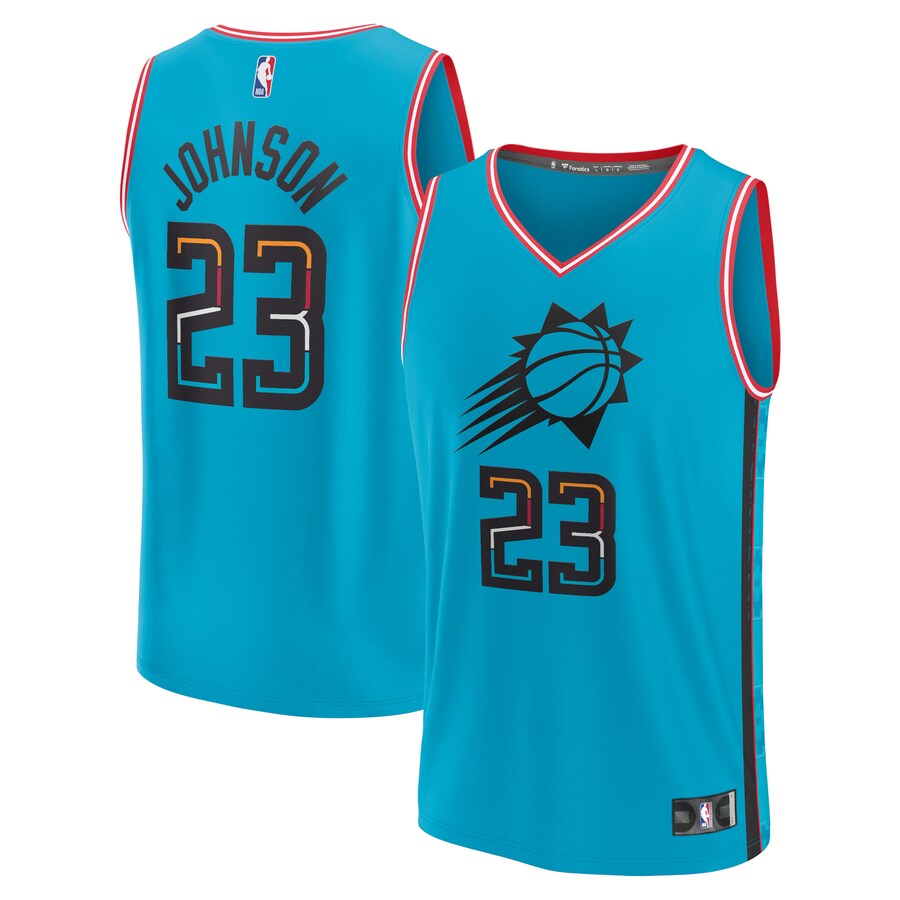 Youth Phoenix Suns Cameron Johnson Fanatics Turquoise 2022/23 Fast Break Jersey - City Edition - Jersey
